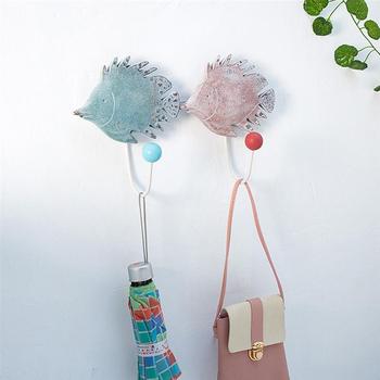 Mediterranean Style Fish Shaped Resin Wall Hanging Coat Storage Hook Hat Hanger Hook Wall Hanging Home Room Decoration Ornament
